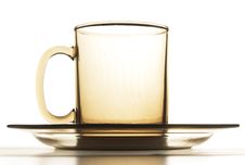 Empty Glass Cup And Plate Stock Images