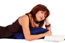 Young Asian Woman Reading A Book Royalty Free Stock Image Young Asian Woman Reading A Book Royalty Free Stock Image