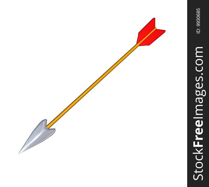 3d model of the arrows is isolated on a white background. 3d model of the arrows is isolated on a white background.