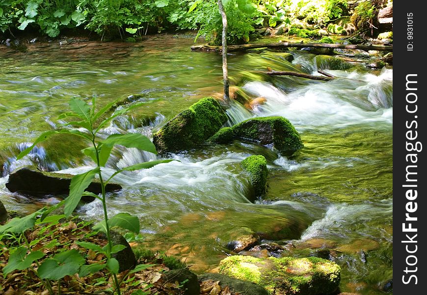 The small river Turja in Carpathians. Ukraine, Europe. The small river Turja in Carpathians. Ukraine, Europe.