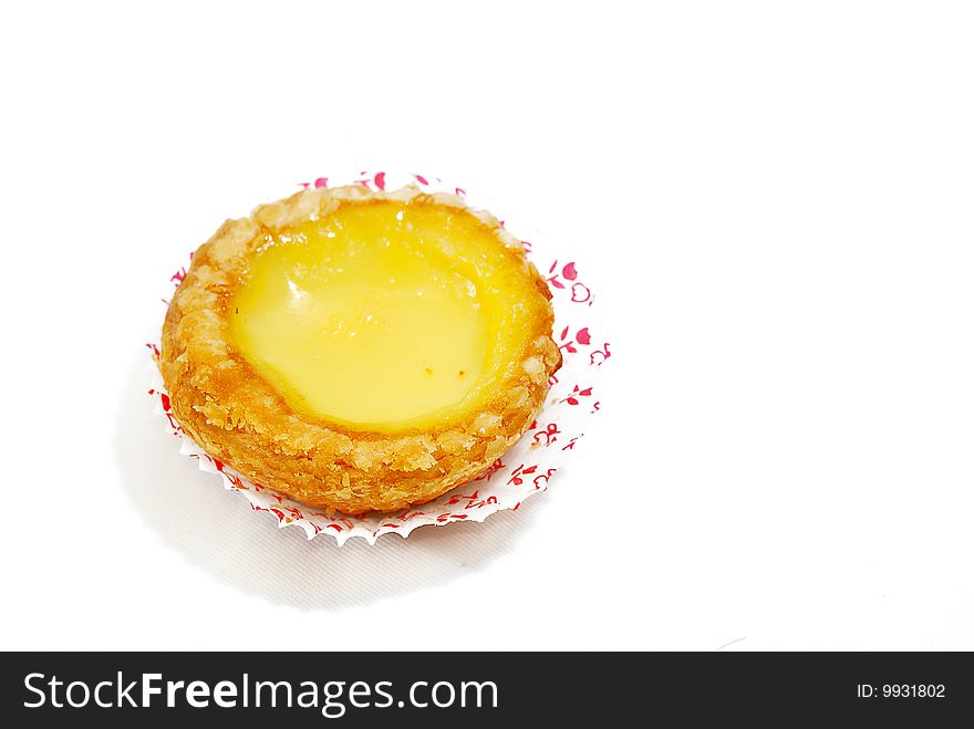 Isolated Home made Crispy Egg Tart Desert. Isolated Home made Crispy Egg Tart Desert