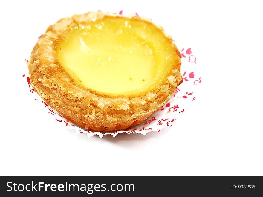 Isolated Home made Crispy Egg Tart Desert. Isolated Home made Crispy Egg Tart Desert