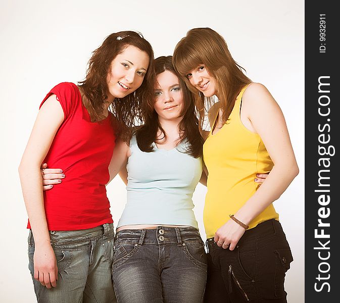 Portrait Of Three Smiling Girlfriends