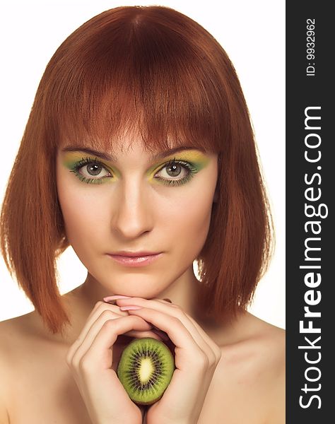 Woman With Kiwi