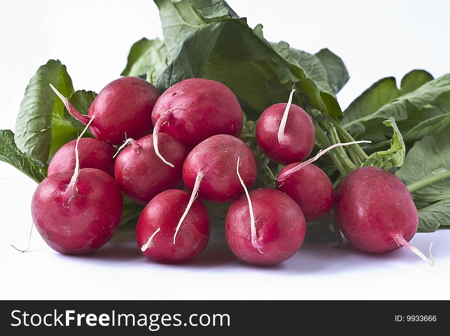 A bunch of red radish