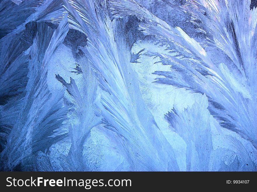 Photo of hoarfrost on window