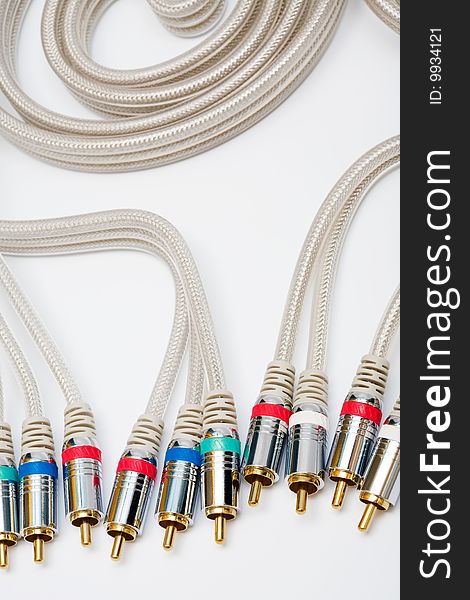 Component video and audio cable with a gold covering