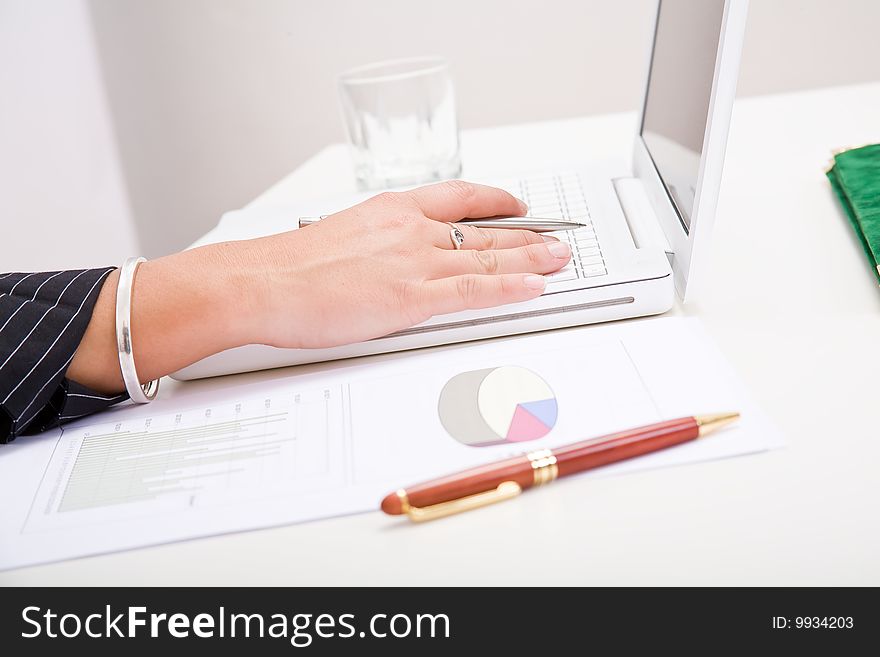 Hands, keyboard and hands on desktop. Hands, keyboard and hands on desktop