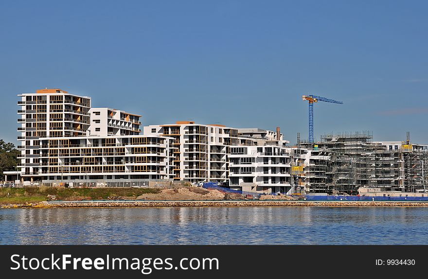 Foreshore apartments construction site in Rhodes. Foreshore apartments construction site in Rhodes