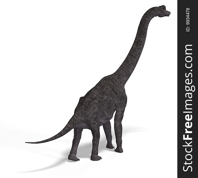 Giant dinosaur brachiosaurus With Clipping Path over white