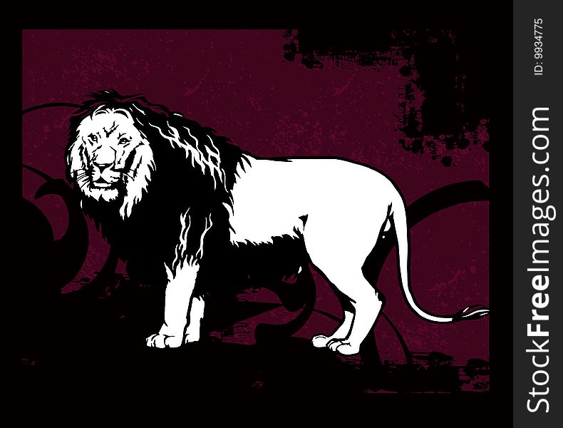 Simple illustration for Old-time engraving of the Lion. Simple illustration for Old-time engraving of the Lion