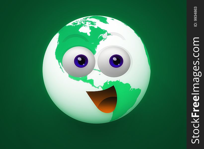 Happy world icon character illustration