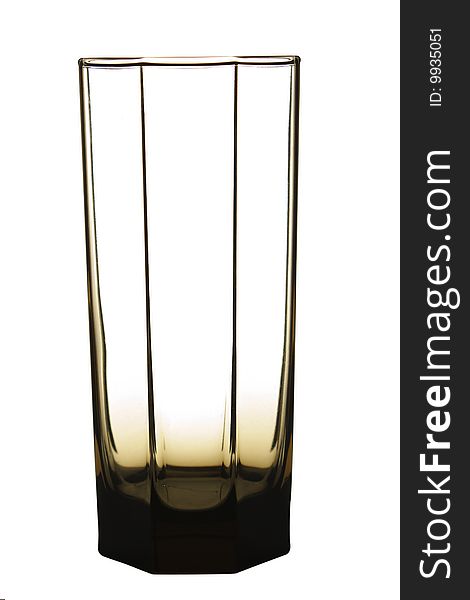 Empty brown glass isolated on white background. Empty brown glass isolated on white background