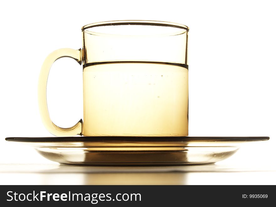 Glass cup with water isolated on white