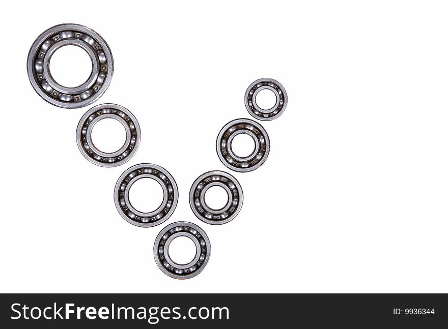 Ball bearing on white background