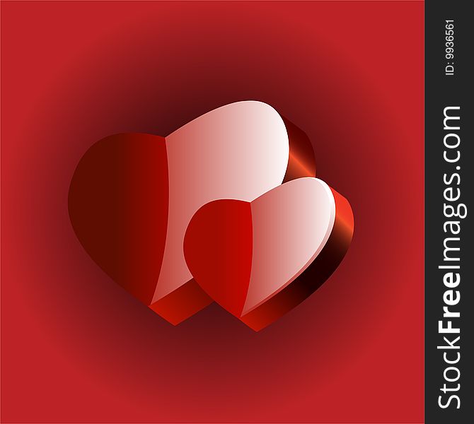 Stylized red heart. vector only