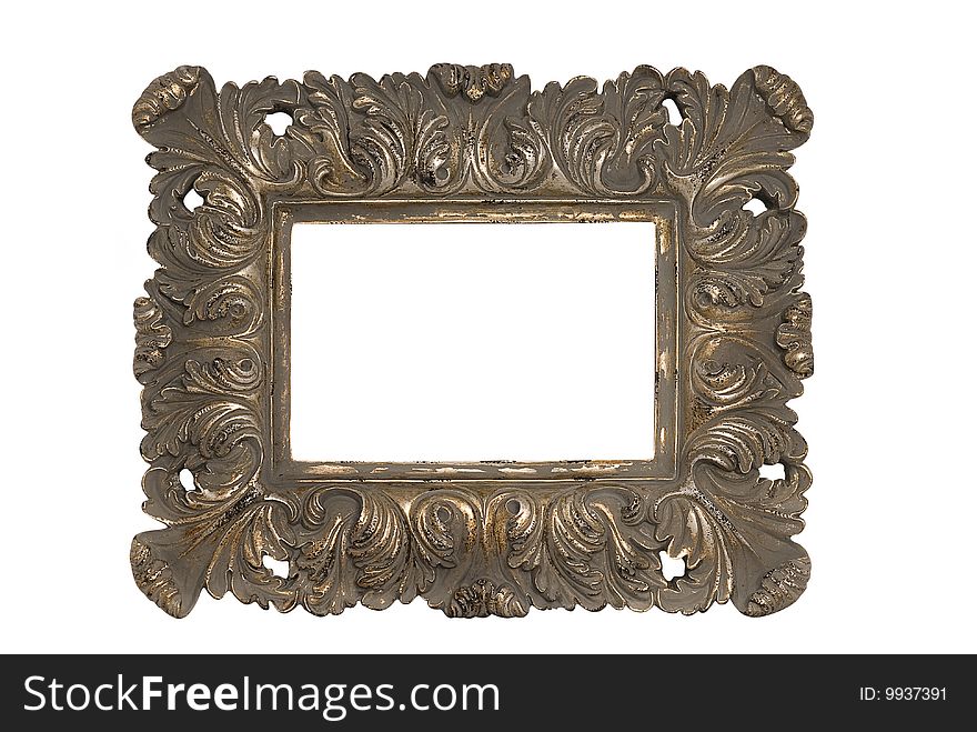 Old Picture Frame, isolated on white. Old Picture Frame, isolated on white
