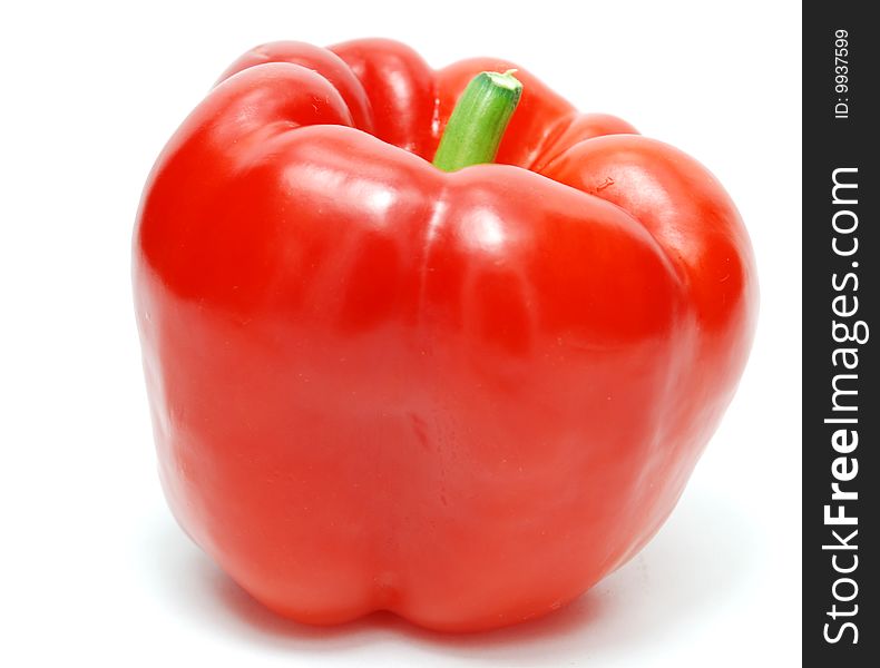 Isolated Red Pepper on White Background