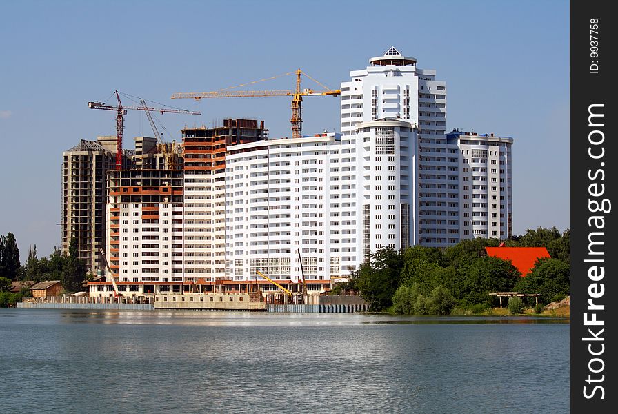 Construction of a new inhabited complex on quay of the river