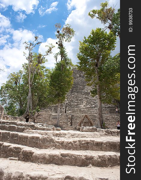 Coba piramids and ruins in mexico yucatan