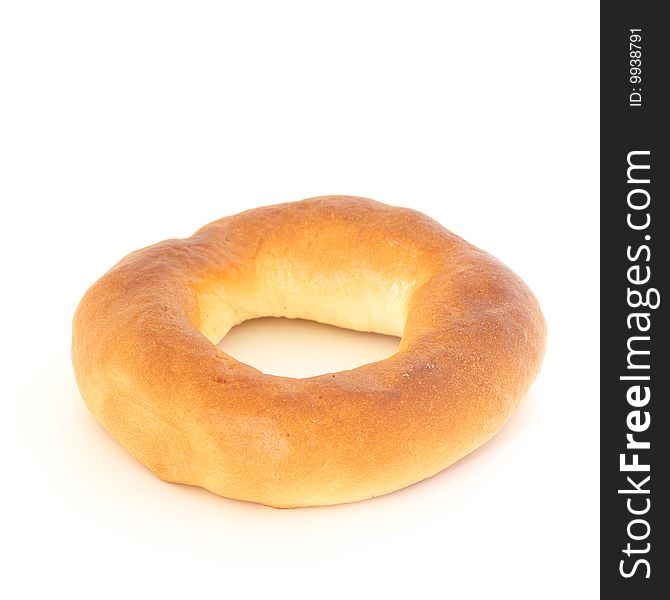 Bagel from fancy pastry on a white background