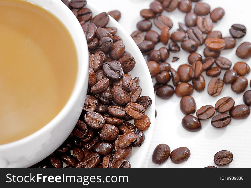 Mocha Coffee and Bean with white background. Mocha Coffee and Bean with white background