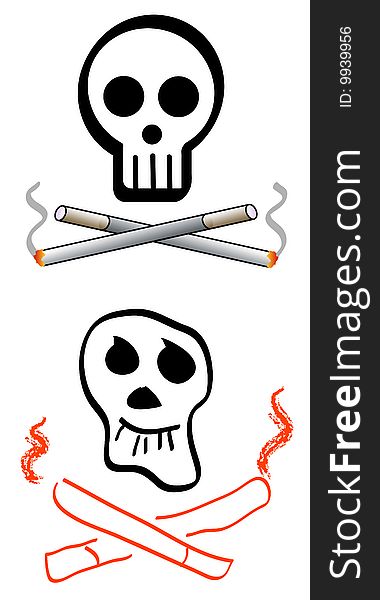 Smoking danger symbol  illustrated logo