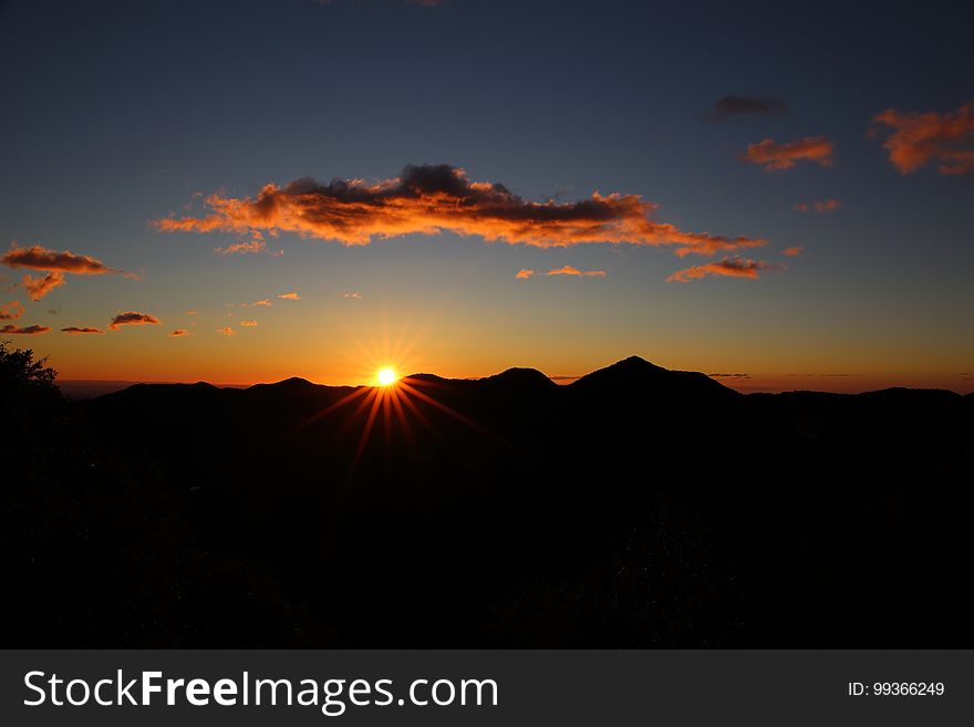 Sky, Afterglow, Sunrise, Horizon