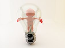 Person And Lightbulb. Stock Photography