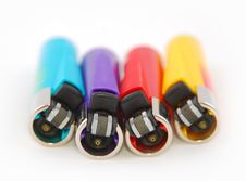 Lighters On A White Background Royalty Free Stock Photos