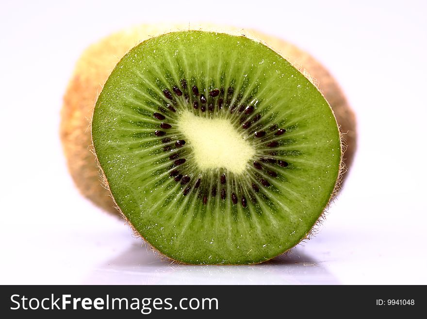 Kiwi fruit on white background