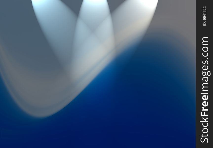 Blue and white waves with light effects. Abstract illustration. Blue and white waves with light effects. Abstract illustration
