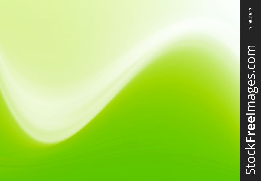 Green and white luminous wave. Abstract illustration. Green and white luminous wave. Abstract illustration