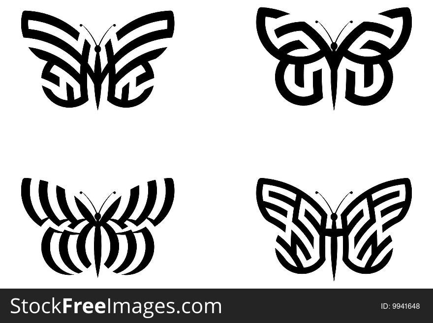 Vector illustration of Abstract Butterflies