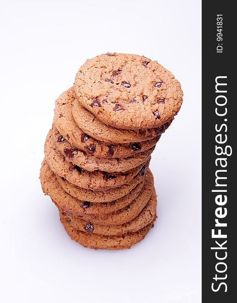 Chocolate Chip Cookies on white background
