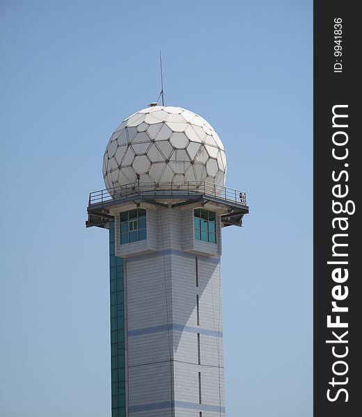 Air traffic control radar at a civil airport, pilots flight safety depend on it. Air traffic control radar at a civil airport, pilots flight safety depend on it.