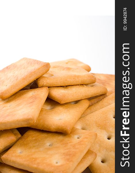 Cookie closeup on white background