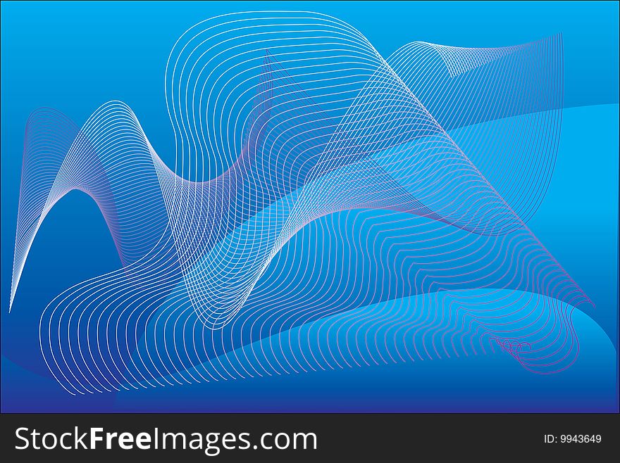 White lines on the blue background. vector illustration