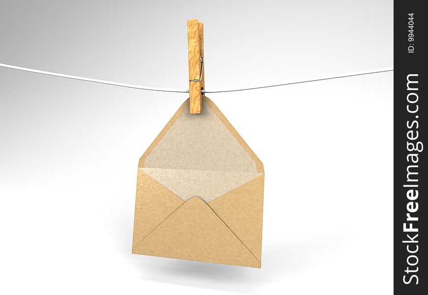 Envelope And Clothespin