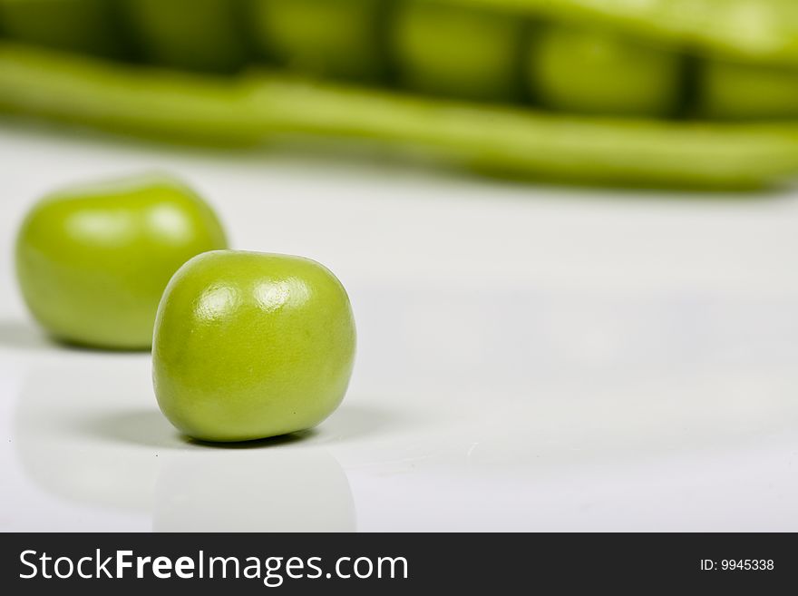 Peas  isolated on a white background