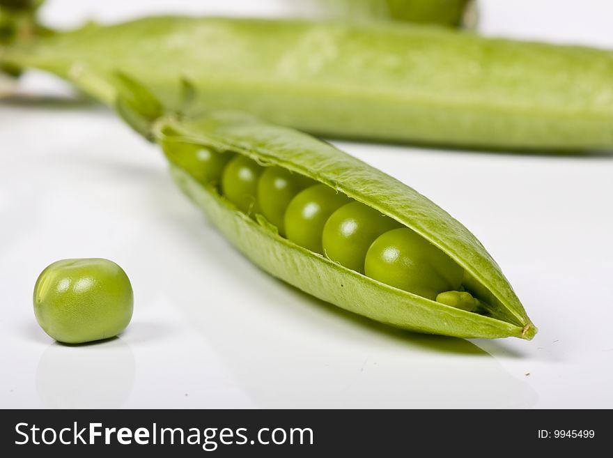 Peas  isolated on a white background