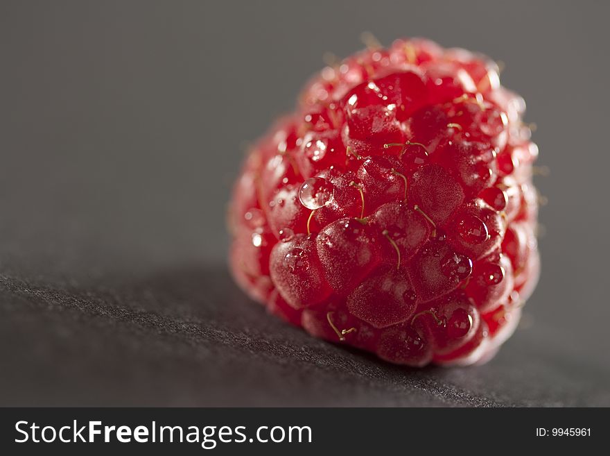 A closeup of a raspberry