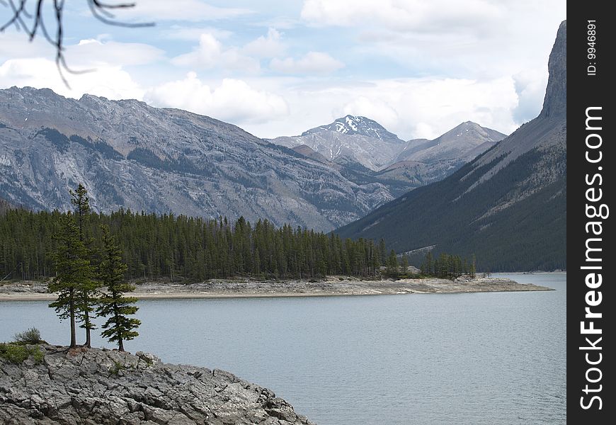 This is a beautiful lake in the canadian rocky mountains great for fishermen and boaters. This is a beautiful lake in the canadian rocky mountains great for fishermen and boaters.