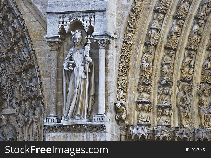Paris - Notre Dame cathedral detail. Paris - Notre Dame cathedral detail