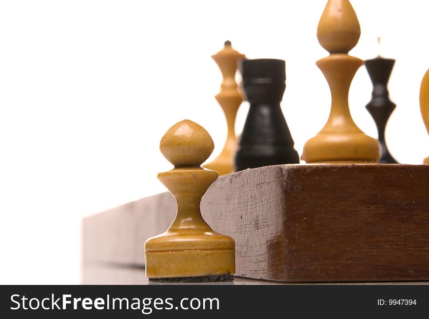 Chessmen on a chessboard