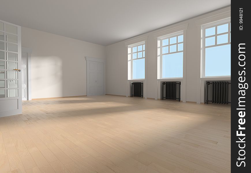 Interior of the room without furniture