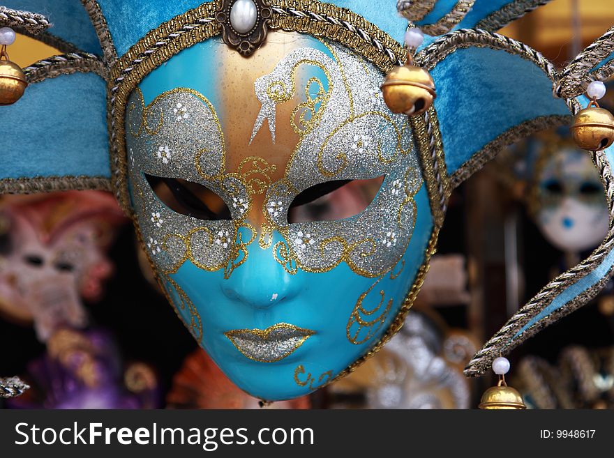 Traditional Venice mask with colorful decoration. Traditional Venice mask with colorful decoration