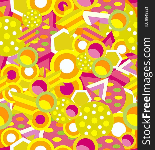 Seamless pattern. All elements and textures are individual objects. Vector illustration scale to any size.