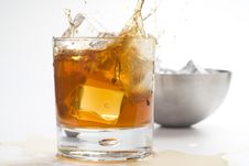 Alcoholic Beverage Whith Ice Cubes Stock Images
