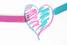 Blue An Pink Doodle Heart Stock Image Blue An Pink Doodle Heart Stock Image